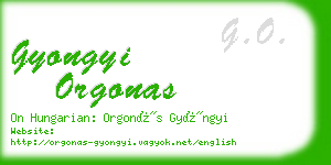 gyongyi orgonas business card